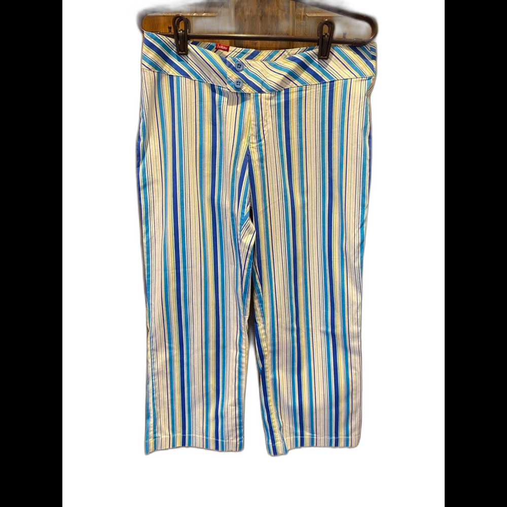Hollister Pacific Merchants Womens Capris‎ Pants Striped Casual Summer Vacation